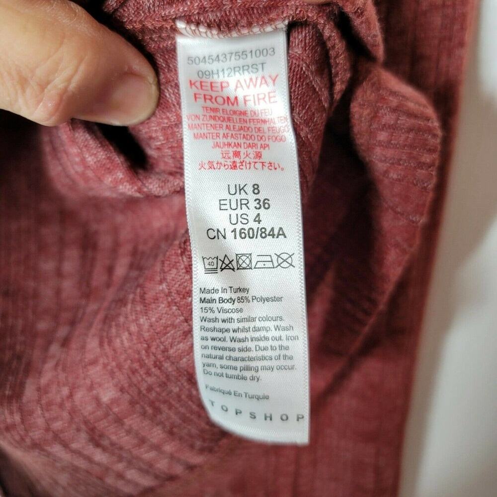 Topshop Split Back Cut & Sew Sweater Crewneck size US4 - Picture 5 of 5
